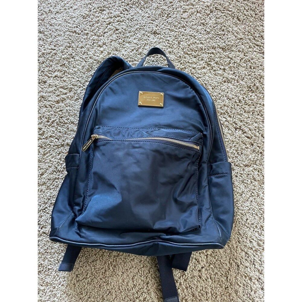 Michael Kors Graphite Large Backpack Nylon Jet Set Collection Navy Blue Bag MK